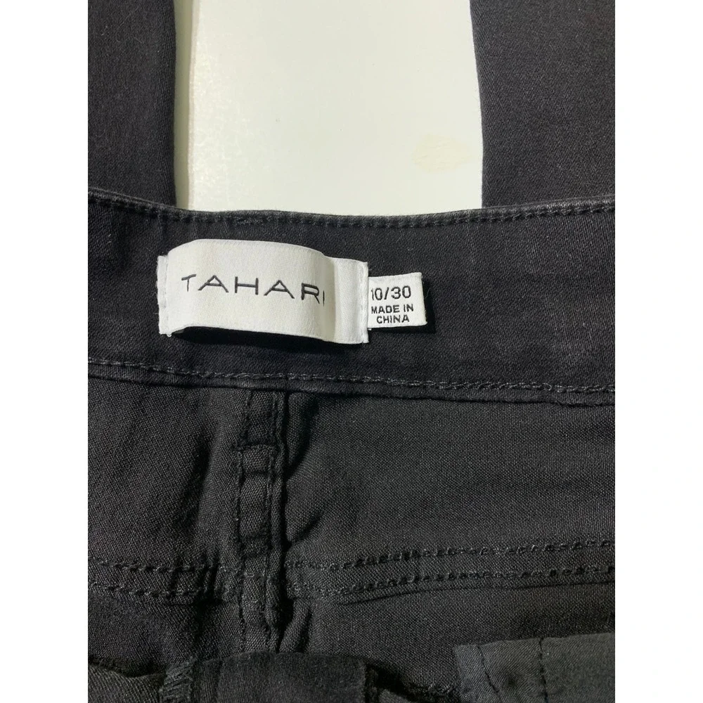 Tahari Premium Denim Womens Black Skinny‎ Jeans Gold Hardware Size 10/30 Ankle